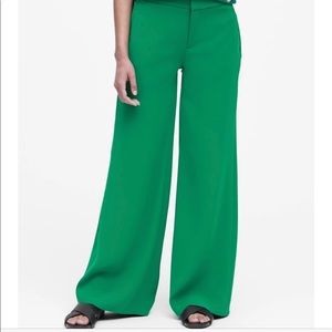 Banana republic “luscious green” wide leg pants